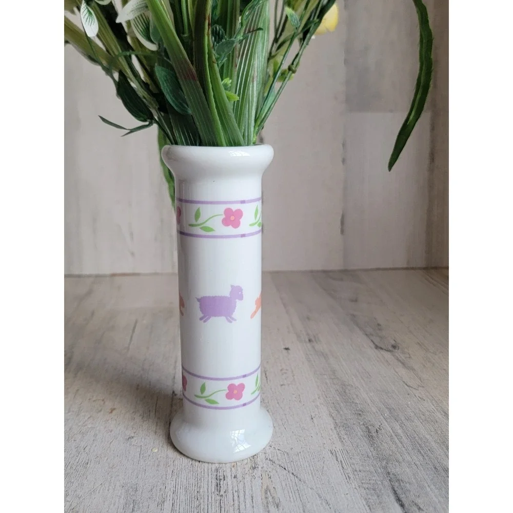 FTDA‎ japan vase Easter faux tulip rabbit vintage flower home decor